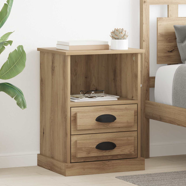 Vidaxl nachtkastje artisan eiken 36 x 43 x 60 cm bewerkt hout