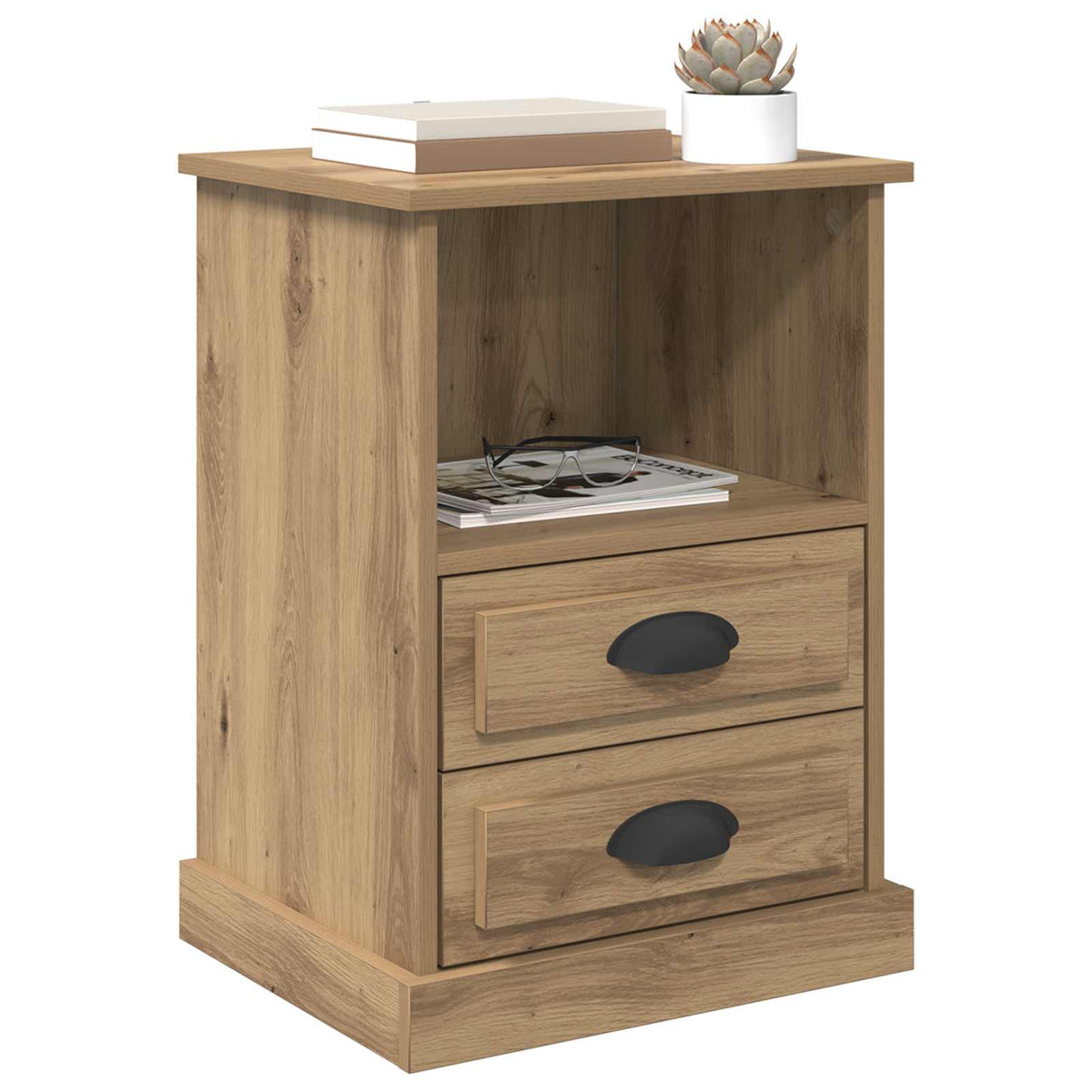 Vidaxl nachtkastje artisan eiken 36 x 43 x 60 cm bewerkt hout