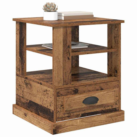 Vidaxl nachtkastje oudhout 50 x 50 x 60 cm bewerkt hout