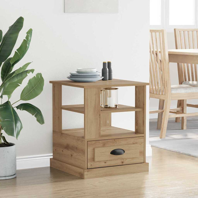 Vidaxl nachtkastje artisan eiken 50 x 50 x 60 cm bewerkt hout