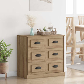 Vidaxl dressoir artisan eiken 70 x 35,5 x 67,5 cm bewerkt hout