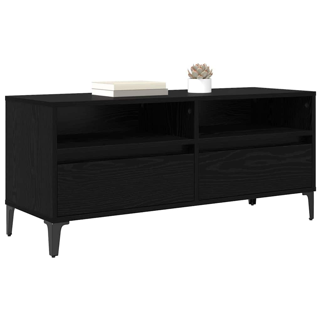 Vidaxl tv-kast met lade zwart eiken 100 x 34,5 x 44,5 cm