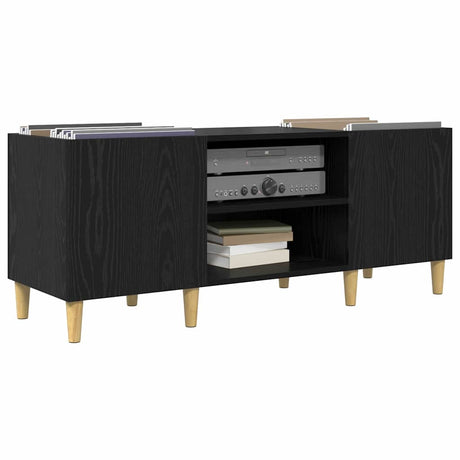 Vidaxl platenkast 121 x 38 x 48 cm bewerkt hout zwart eiken