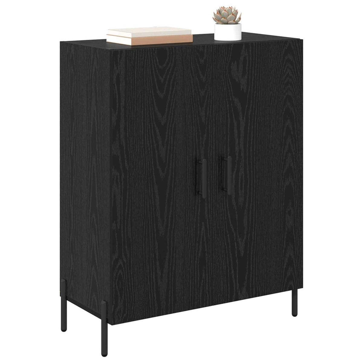 Vidaxl dressoir zwart eiken 69,5 x 34 x 90 cm bewerkt hout