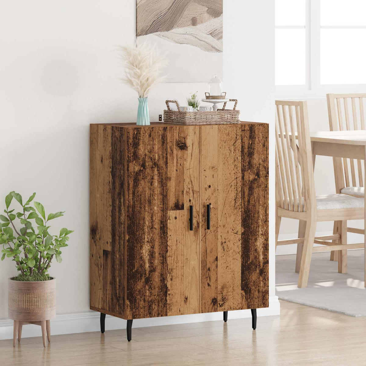 Vidaxl dressoir oudhout 69,5 x 34 x 90 cm bewerkt hout