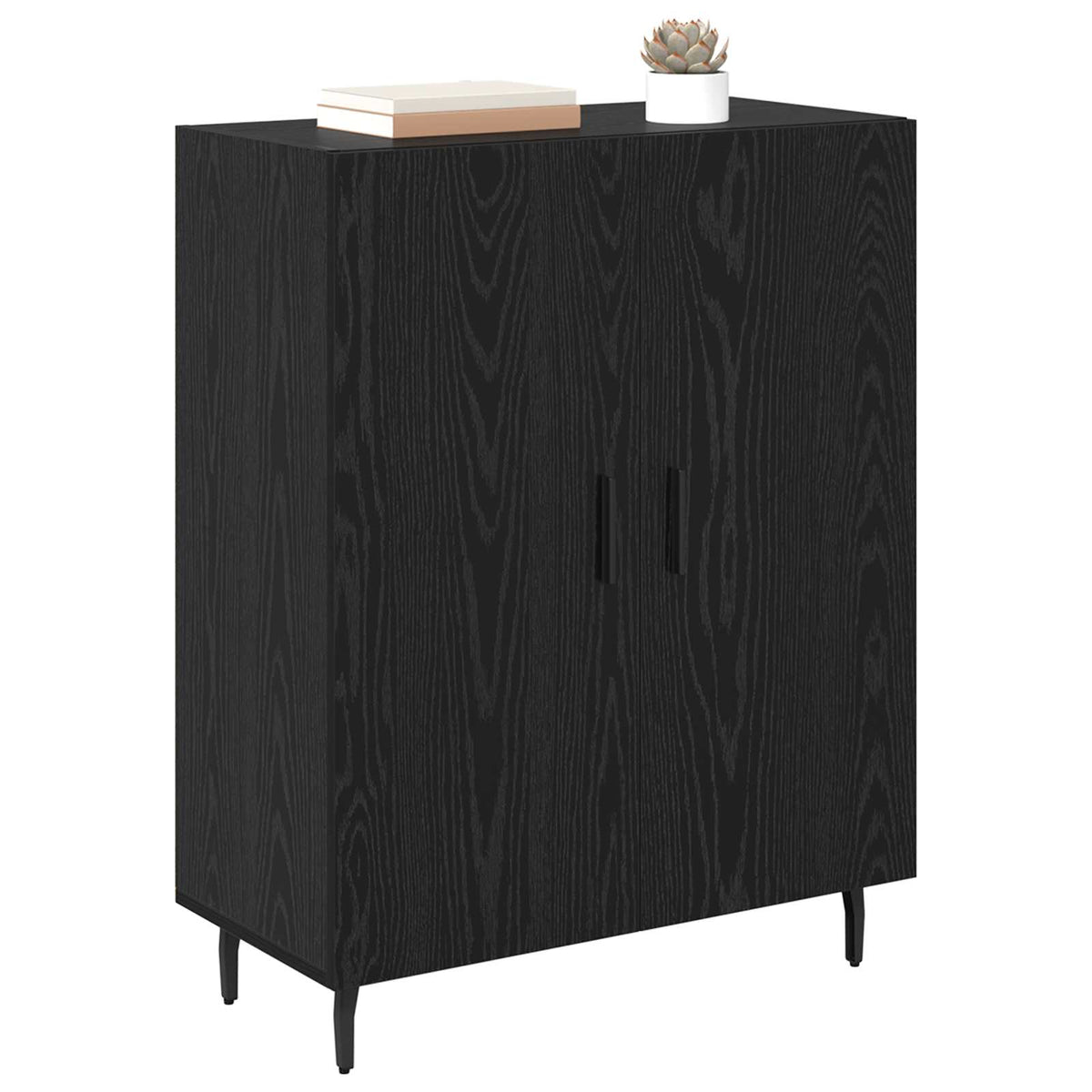 Vidaxl dressoir zwart eiken 69,5 x 34 x 90 cm bewerkt hout