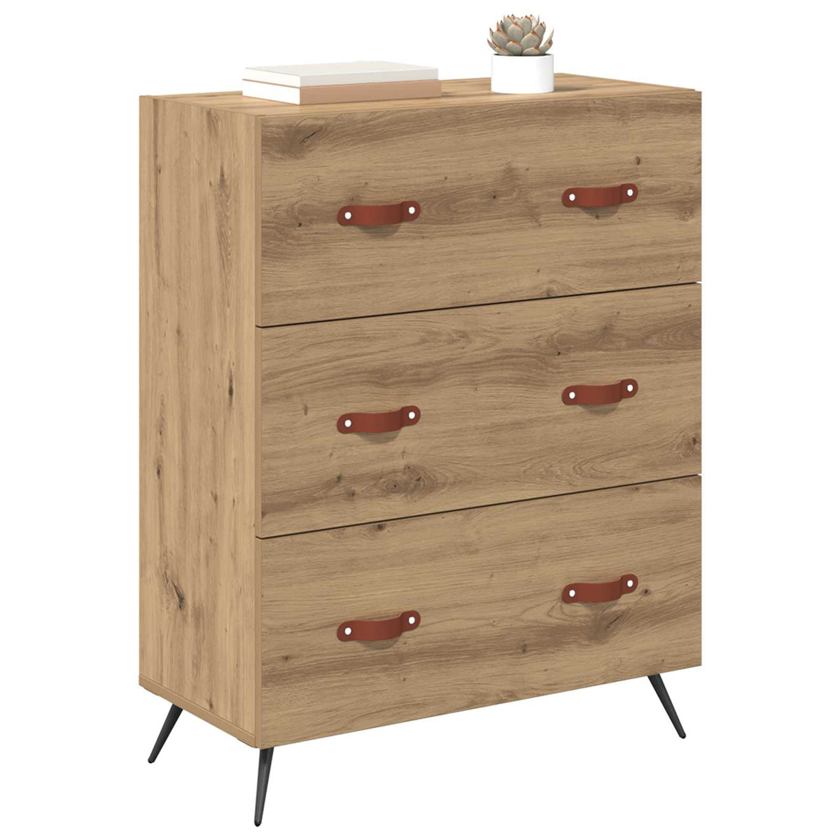 Vidaxl ladekast 3-lade artisan eik 69,5 x 34 x 90 cm