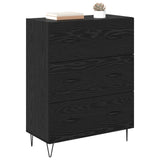 Vidaxl dressoir zwart eiken 69,5 x 34 x 90 cm gemonteerd hout en ijzer