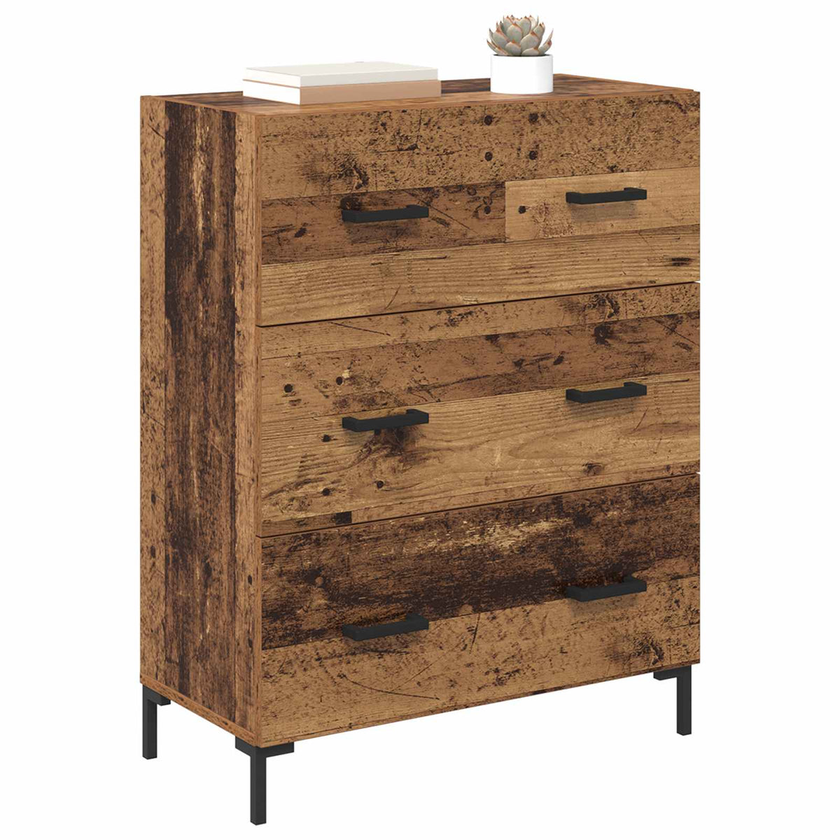 Vidaxl dressoir oud hout 69,5 x 34 x 90 cm gemonteerd hout en ijzer
