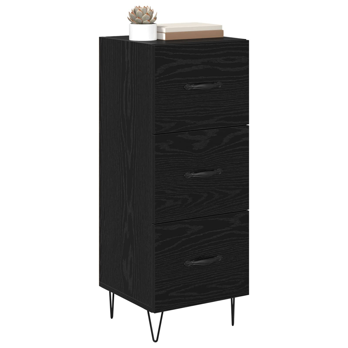 Vidaxl dressoir zwart eiken 34 x 34.5 x 90 cm bewerkt hout