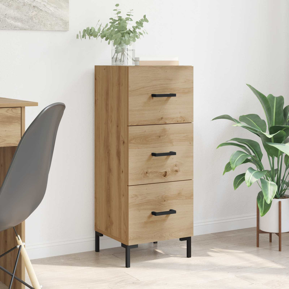 Vidaxl dressoir artisan eiken 34,5 x 34 x 90 cm bewerkt hout
