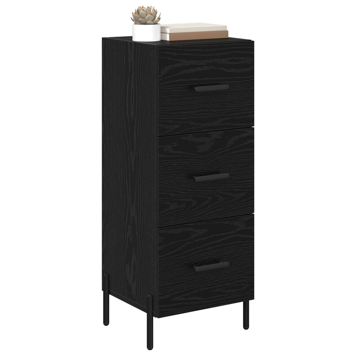 Vidaxl dressoir zwart eiken 34 x 34.5 x 90 cm bewerkt hout