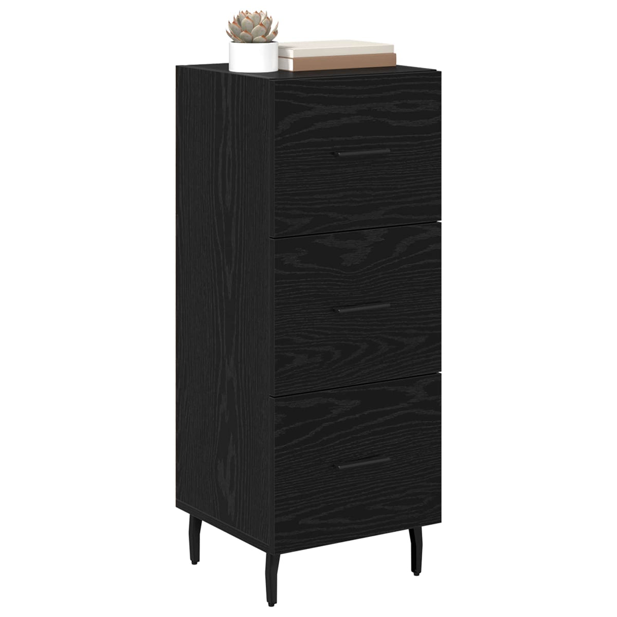 Vidaxl dressoir zwart eiken 34 x 34.5 x 90 cm bewerkt hout