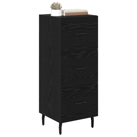 Vidaxl dressoir zwart eiken 34 x 34.5 x 90 cm bewerkt hout