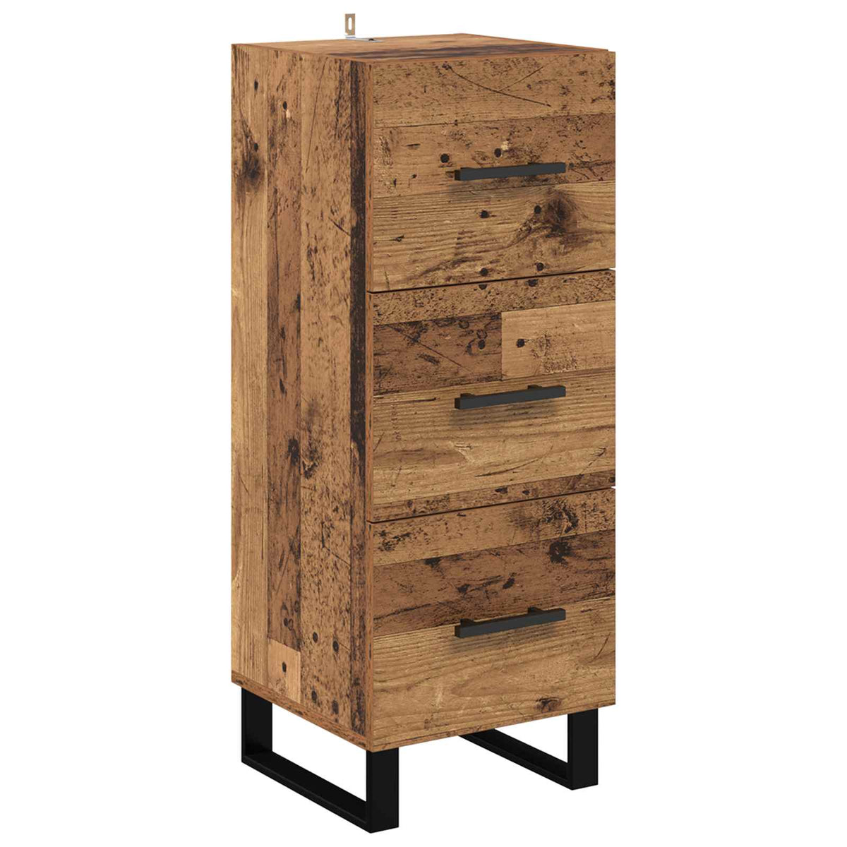 Vidaxl dressoir oud hout 34,5 x 34 x 90 cm gemonteerd hout en ijzer