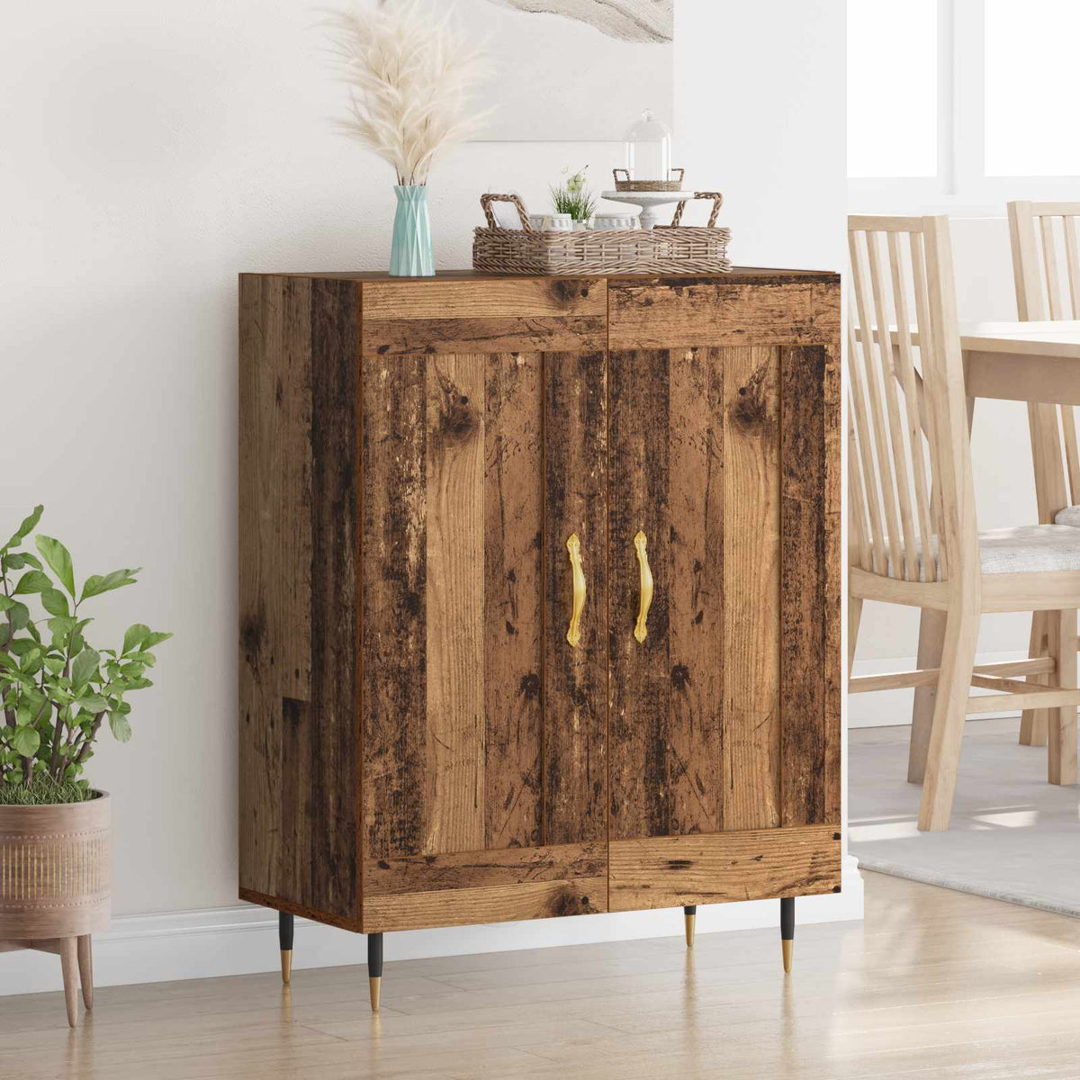 Vidaxl dressoir oudhout 69,5 x 34 x 90 cm bewerkt hout