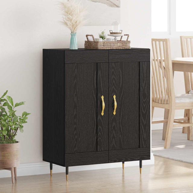 Vidaxl dressoir zwart eiken 69,5 x 34 x 90 cm bewerkt hout