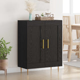 Vidaxl dressoir zwart eiken 69,5 x 34 x 90 cm gemonteerd hout en ijzer