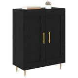 Vidaxl dressoir zwart eiken 69,5 x 34 x 90 cm gemonteerd hout en ijzer