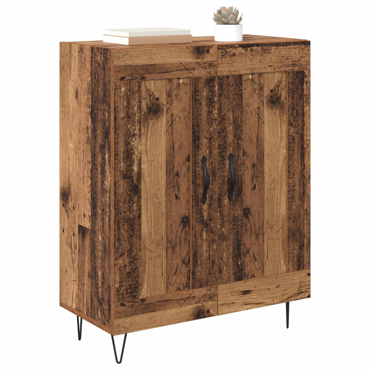 Vidaxl dressoir oud hout 69,5 x 34 x 90 cm gemonteerd hout en ijzer