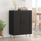 Vidaxl dressoir zwart eiken 69,5 x 34 x 90 cm gemonteerd hout en ijzer