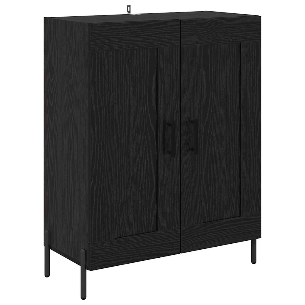 Vidaxl dressoir zwart eiken 69,5 x 34 x 90 cm gemonteerd hout en ijzer