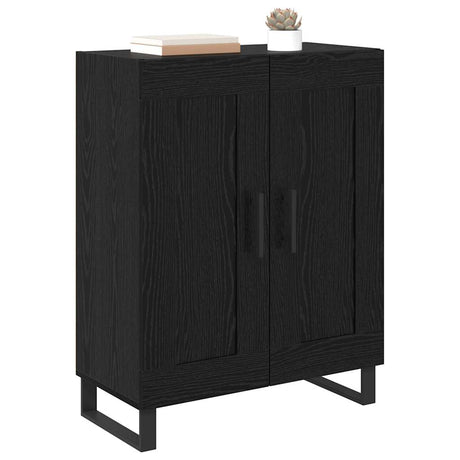 Vidaxl dressoir zwart eiken 69,5 x 34 x 90 cm gemonteerd hout en ijzer