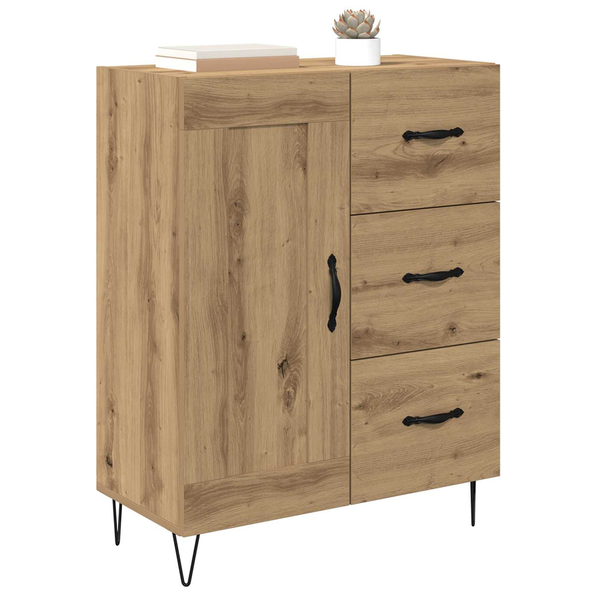 Vidaxl dressoir artisan eik 69,5 x 34 x 90 cm geconstrueerd hout