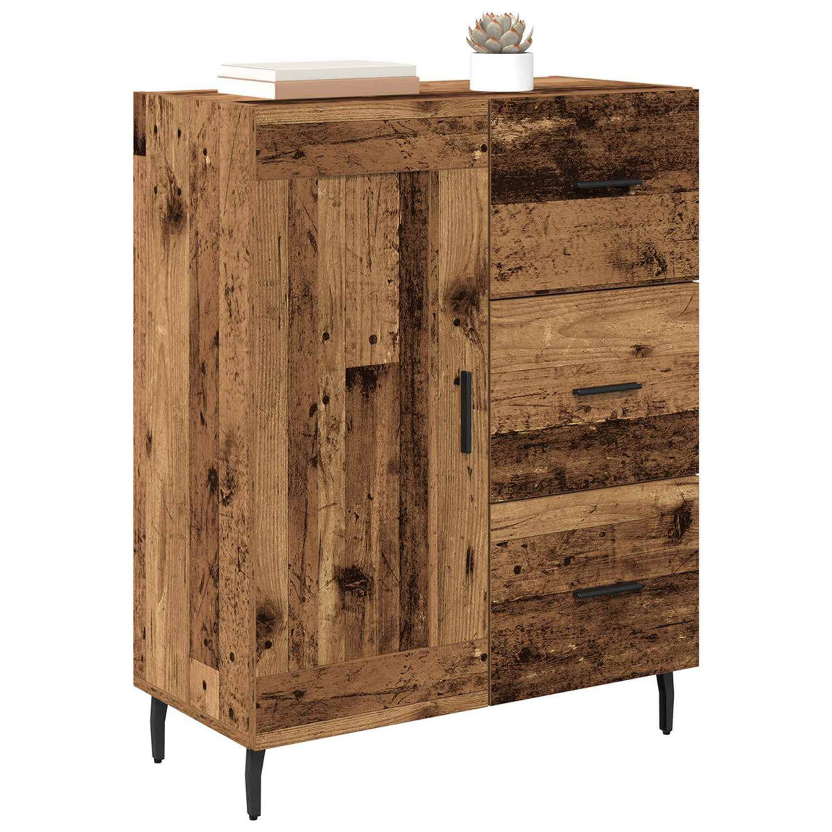 Vidaxl dressoir oud hout 69,5 x 34 x 90 cm gemonteerd hout en ijzer