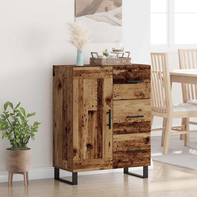 Vidaxl dressoir oud hout 69,5 x 34 x 90 cm gemonteerd hout en ijzer