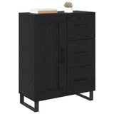 Vidaxl dressoir zwart eiken 69,5 x 34 x 90 cm gemonteerd hout en ijzer