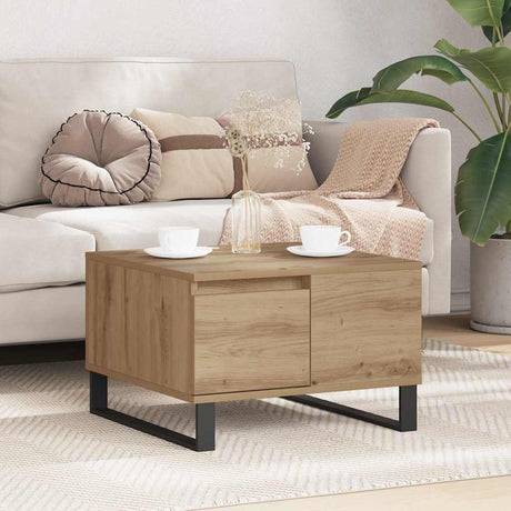 Vidaxl salontafel artisan eiken 55 x 55 x 36,5 cm bewerkt hout