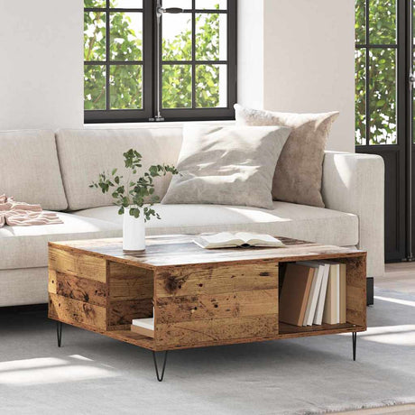 Vidaxl salontafel oud hout 80 x 80 x 36,5 cm bewerkt hout