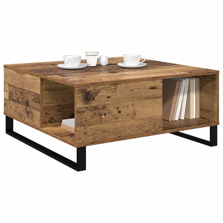 Vidaxl salontafel oud hout 80 x 80 x 36,5 cm bewerkt hout