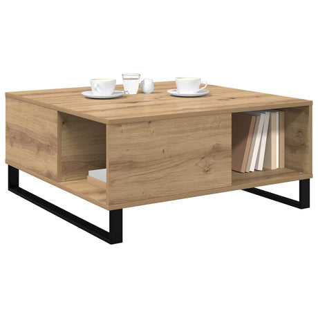 Vidaxl salontafel artisan eiken 80 x 80 x 36,5 cm bewerkt hout