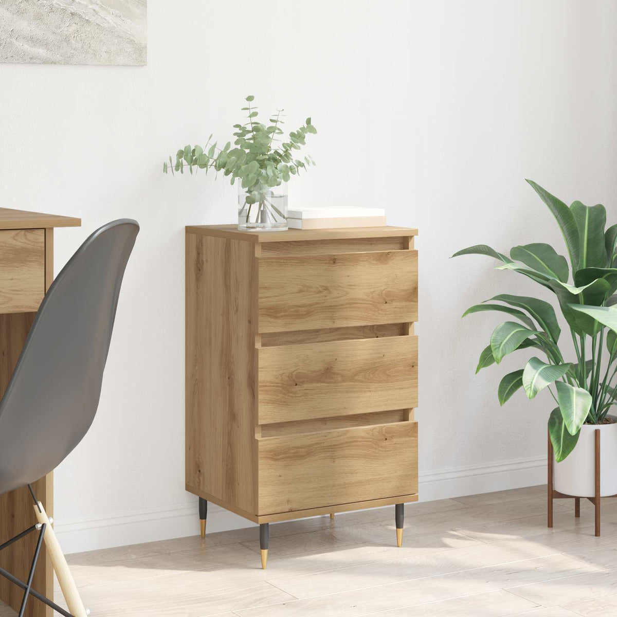 Vidaxl dressoir artisanaal eikenkleurig 35 x 40 x 70 cm bewerkt hout
