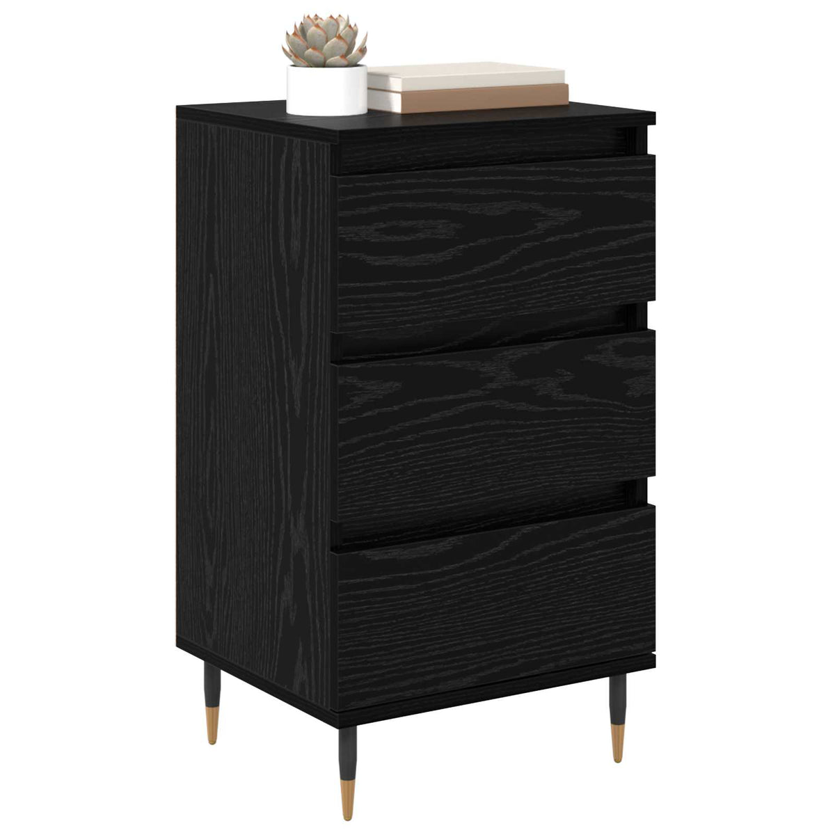 Vidaxl dressoir zwart eiken 35 x 40 x 70 cm bewerkt hout
