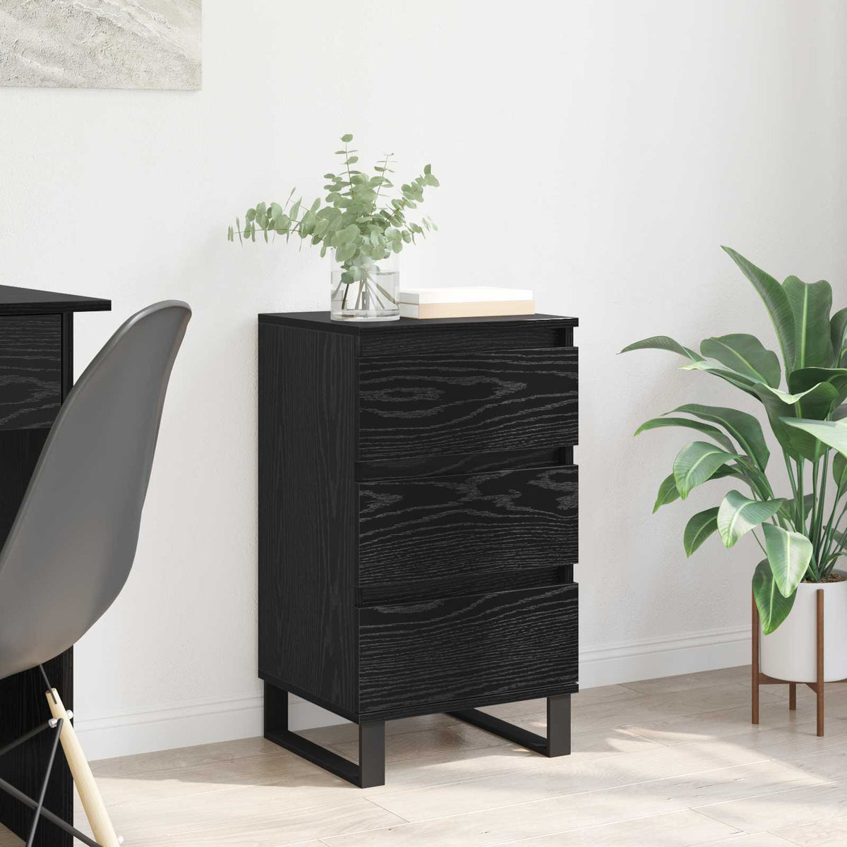Vidaxl dressoir zwart eiken bewerkt hout