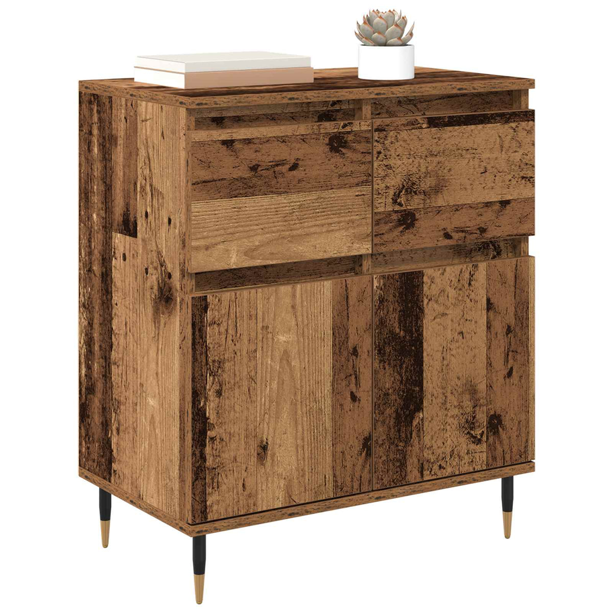 Vidaxl dressoir oud hout 60 x 35 x 70 cm gemonteerd hout en ijzer