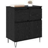Vidaxl dressoir zwart eiken 60 x 35 x 70 cm gemonteerd hout en ijzer