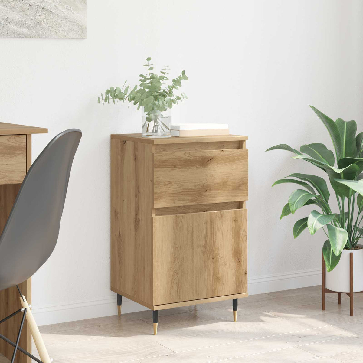 Vidaxl dressoir artisan eiken 40 x 35 x 70 cm gemonteerd hout en ijzer