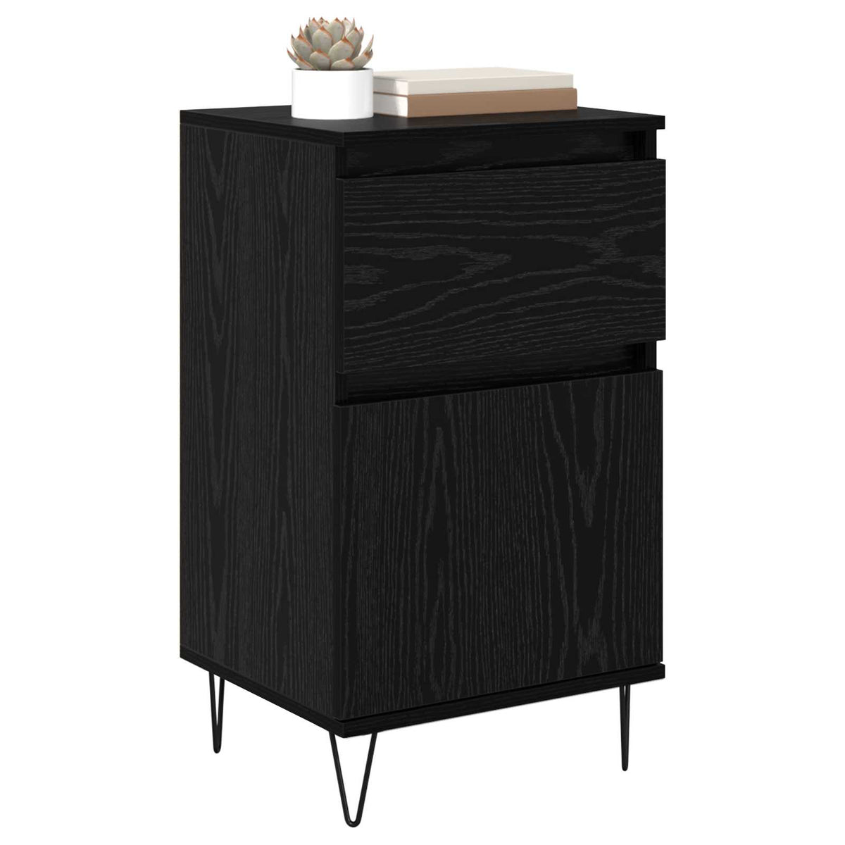 Vidaxl dressoir zwart eiken 35 x 40 x 70 cm bewerkt hout