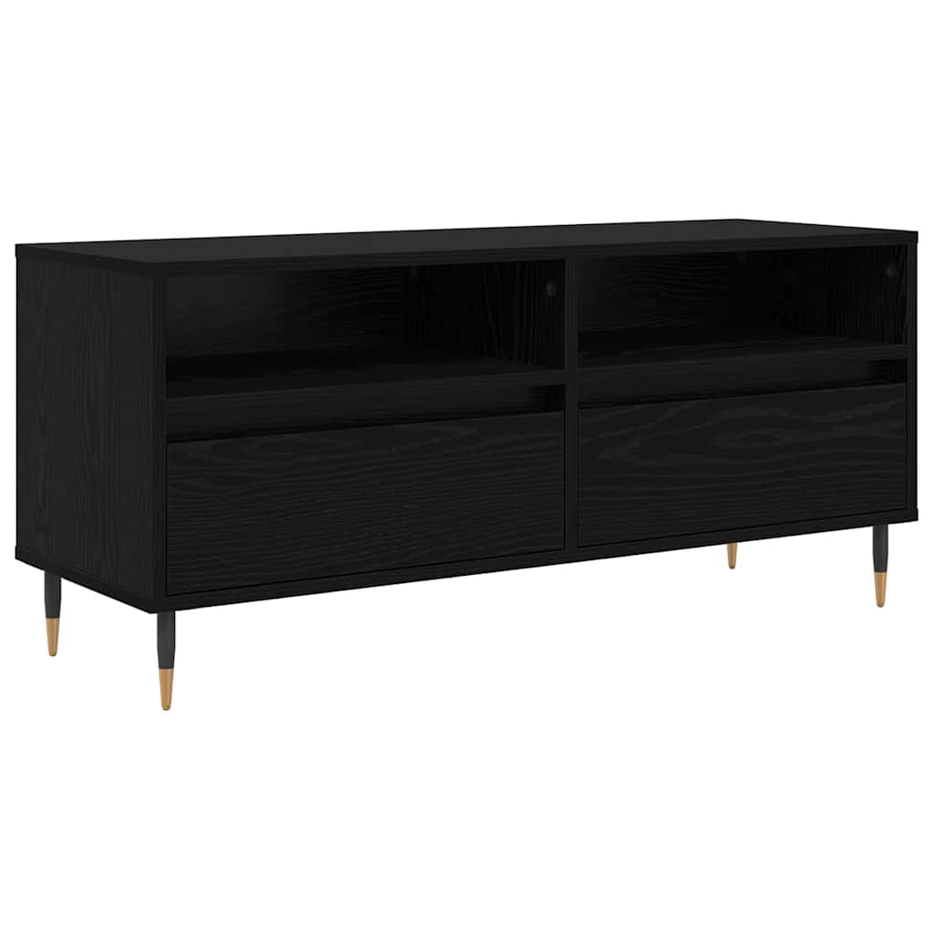 Vidaxl tv-kast met lade zwart eiken 100 x 34,5 x 44,5 cm