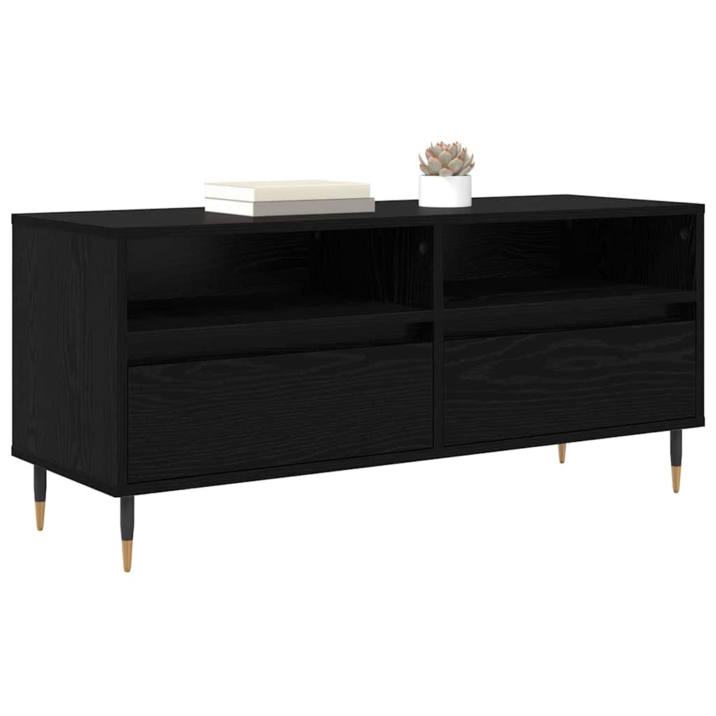 Vidaxl tv-kast met lade zwart eiken 100 x 34,5 x 44,5 cm