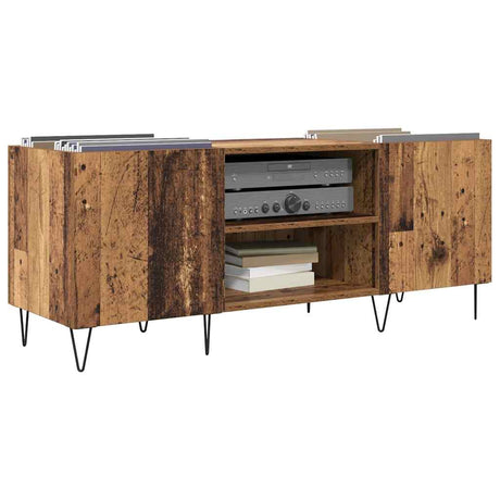 Vidaxl platenkast oud hout 121 x 38 x 48 cm gemonteerd hout en ijzer