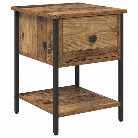 Vidaxl nachtkastje oudhout 34 x 35,5 x 45 cm bewerkt hout