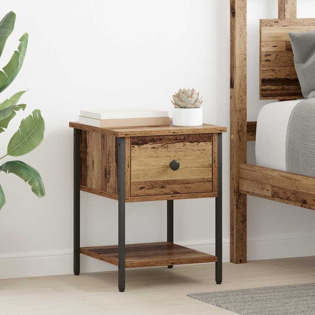 Vidaxl nachtkastje 2 st oudhout 34 x 35,5 x 45 cm bewerkt hout