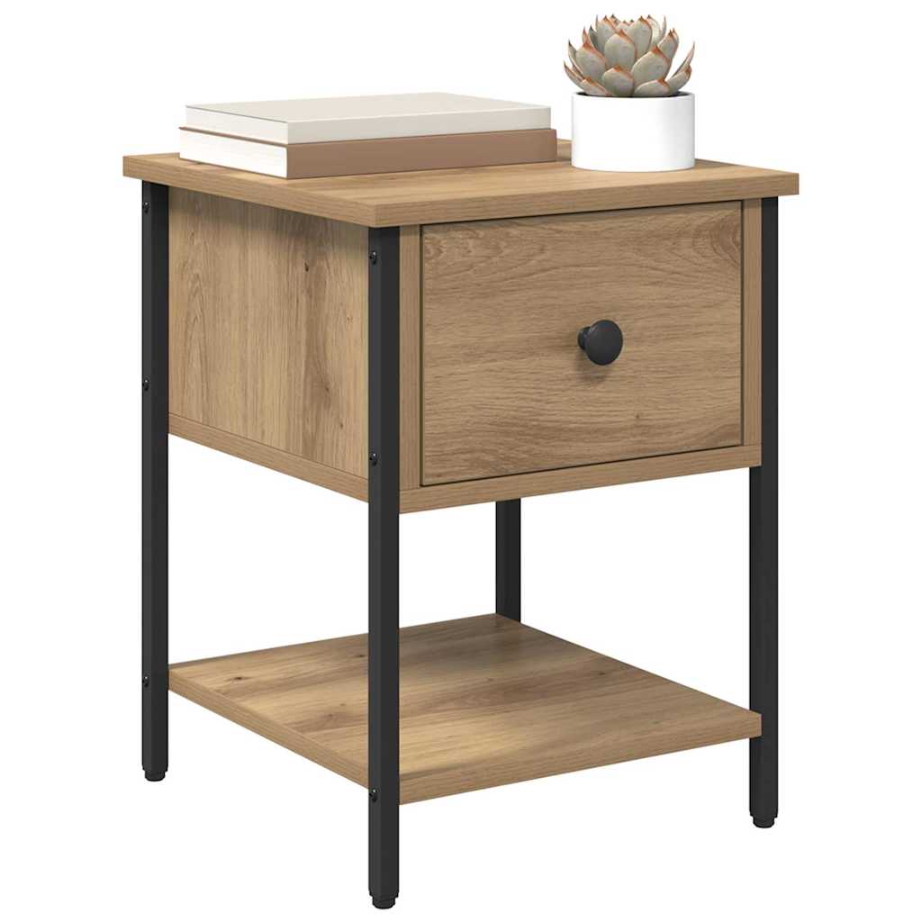 Vidaxl nachtkastje artisan eiken 34 x 35,5 x 45 cm bewerkt hout