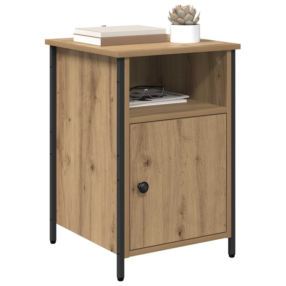 Vidaxl nachtkastje artisan eiken 40 x 42 x 60 cm bewerkt hout