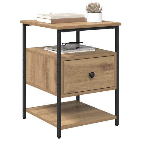 Vidaxl nachtkastje artisan eiken 40 x 42 x 56 cm bewerkt hout